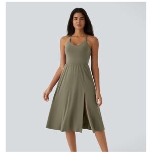 HALARA Olive Green Midi Dress